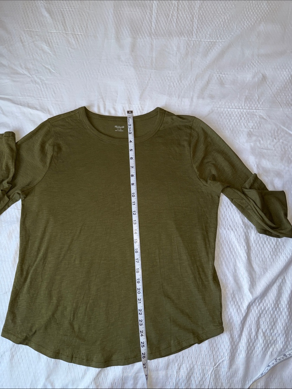 Madewell Olive Green Long Sleeve Crew Top 100% Cotton ✨ - Picture 7 of 10